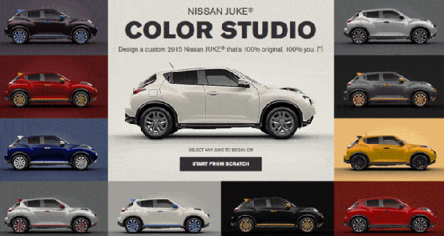 2015 nissan juke color studio offers 4000 unique trims via 12 medium