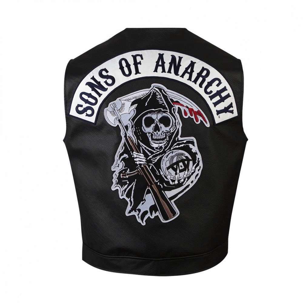 sons of anarchy soa black leather vest for men all sizes available medium