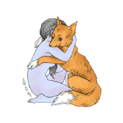 idm serial number animation cute fox cartoon hug drawing hugging medium