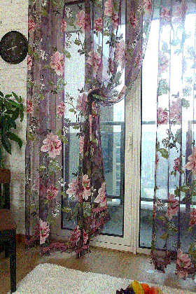 buy rustic tulip curtains living room tulle purple floral background medium