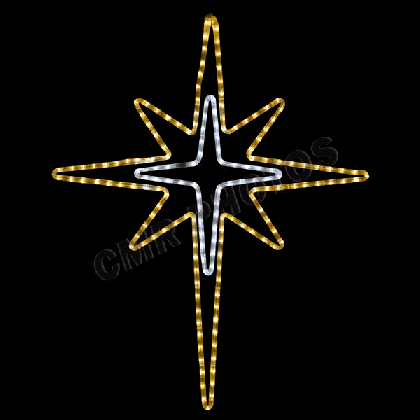 led gold bethlehem star rope light yard motif silhouette display medium