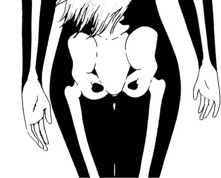 gif girl black and white dark animation skeleton bones shake x ray medium