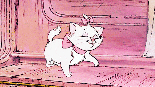 kitty cat love cute disney pink bow disney gif kittens white cat marie aristocats strut disney medium