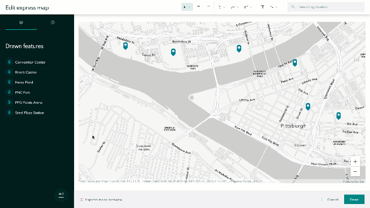 use express maps to help tell your story holograpic trash can medium