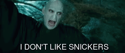 image result for i don t like snickers gif voldemort anything medium