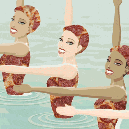 pizza swimming gif find share on giphy medium