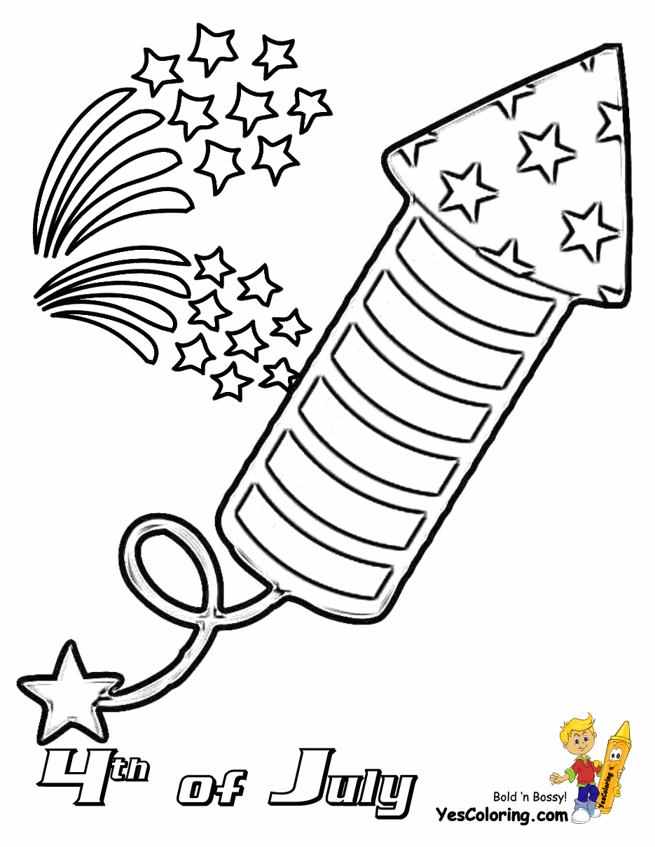 july 4th coloring page of firecracker free 4th july coloring pages medium
