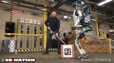 mean human uses hockey stick to bully hard working robot sbnation com medium
