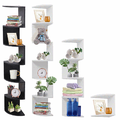 singes wall mount floating radial corner shelf with 0 59 in thick solid wood shelves storage rack for display decor books photos black white walmart com north star umbrella medium
