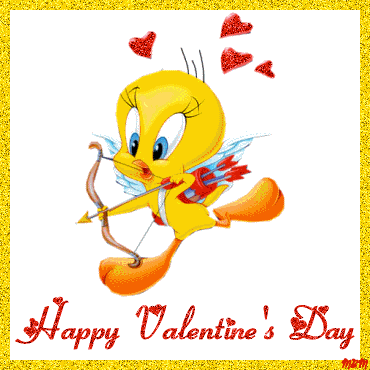 happy valentine s day tweetie bird glitter graphic pictures photos medium