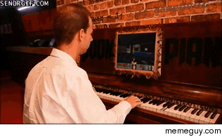 piano used as a game controller meme guy medium