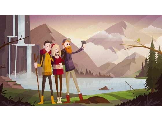 selfie in the forest gif by tony pinkevych dribbble medium