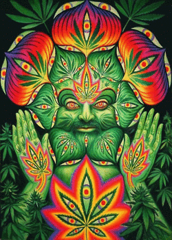 trippy psychedelic rainbow color weed gif 60 s 70 s era hippie medium