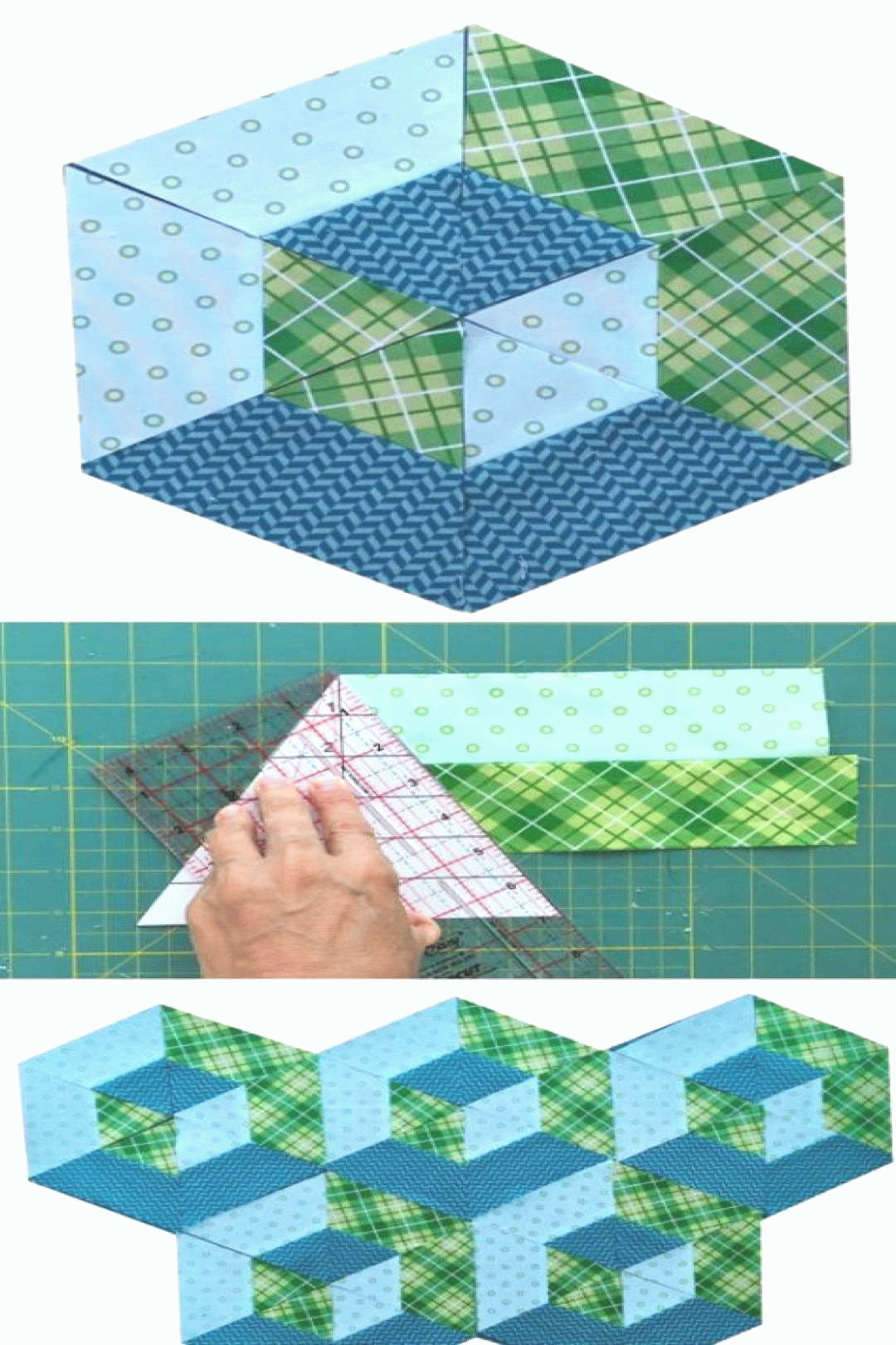 3d hexagon quilt block tutorial hexagon quilt pattern medium