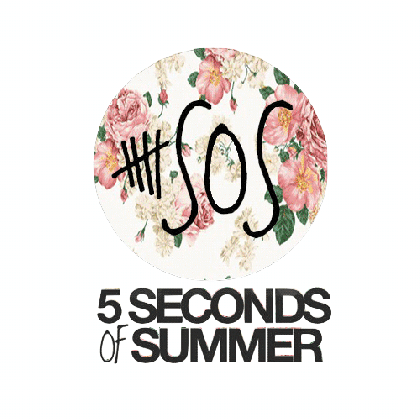 5 seconds of summer logo floral wallpaper medium