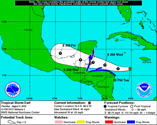 tropical storm earl is coming our way honduras travel medium