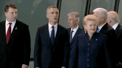 trump shoves another nato leader to be in the front of the medium