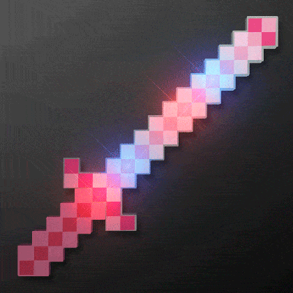 led pixelated pink warrior sword magic matt s brilliant medium