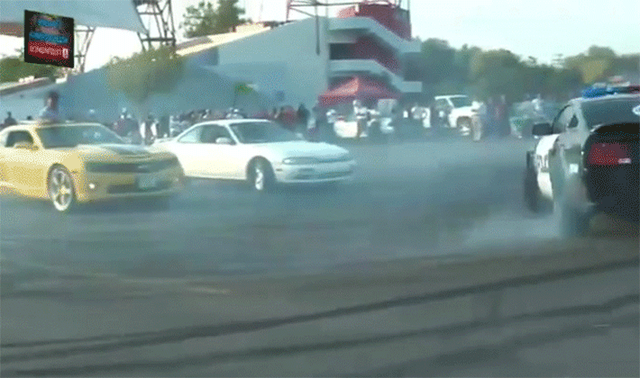 watch a mustang cop car do donuts around a camaro mustangforums medium