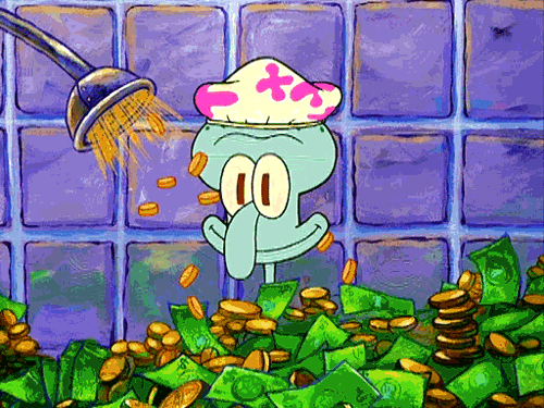 rich free money gif by spongebob squarepants find share on giphy medium