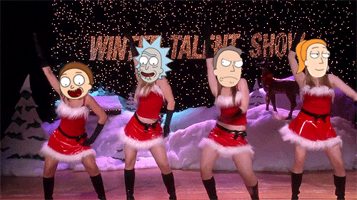 rick and morty happy holidays gif find share on giphy medium