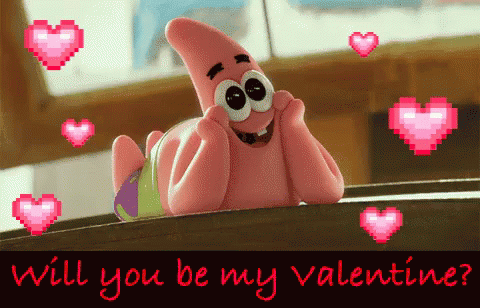 will you be my valentine gif patrick spongebob bemyvalentine medium