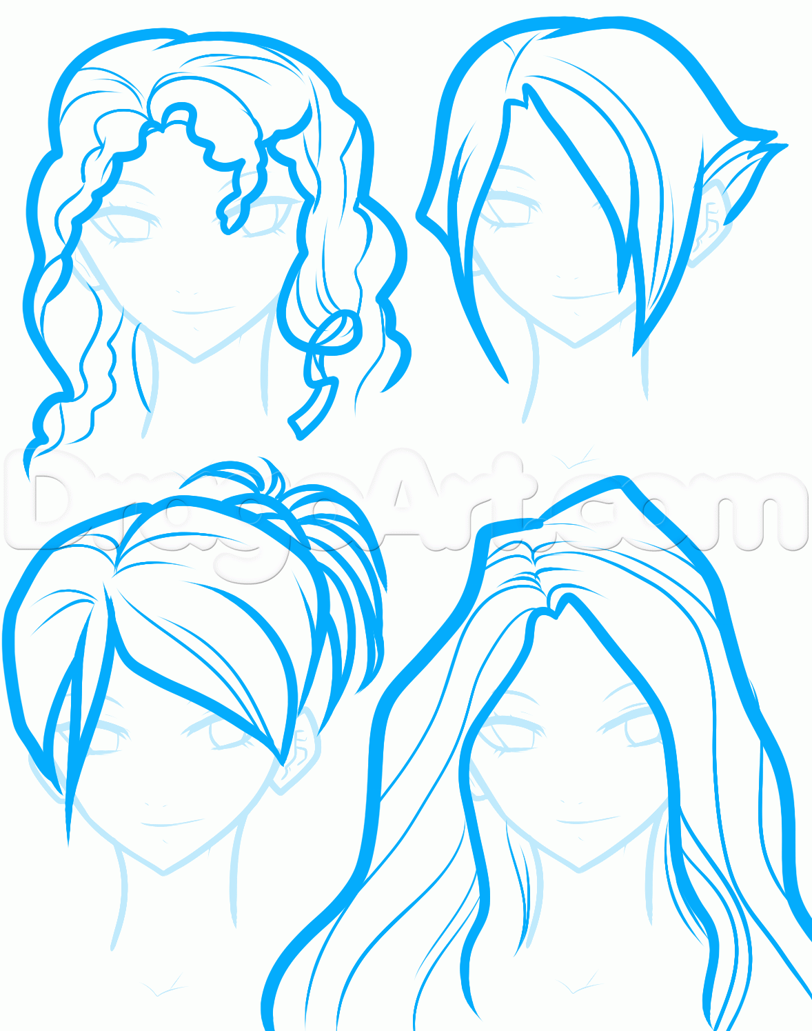how to draw anime hair for beginners step 2 character medium