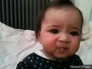 funny baby eating sour food for first time on make a gif medium