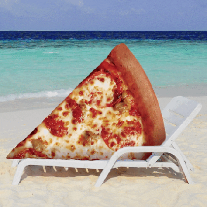 cute lol fun hot pizza water summer beach ocean cheese medium