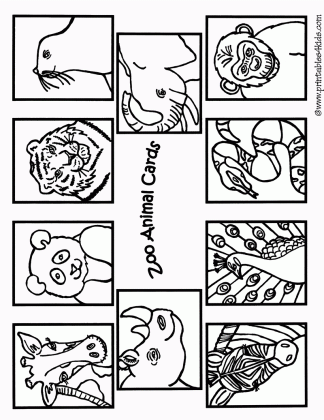 zoo animals coloring cards1 printables for kids free word search medium
