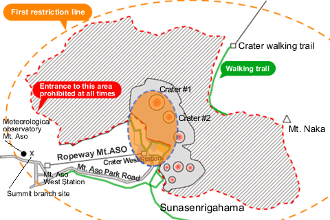crater guide map information on restrictions for the aso volcano medium