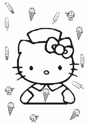 hello kitty ice cream coloring pages free printable coloring pages medium