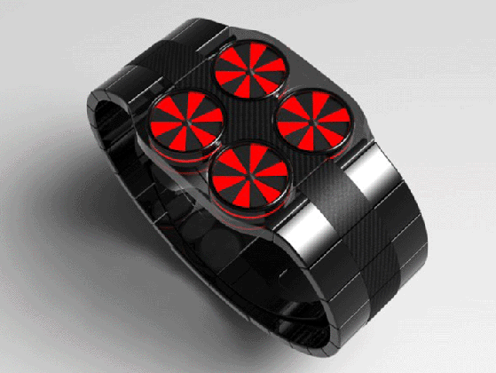 drone led watch creates quad turbine effect tokyoflash japan medium