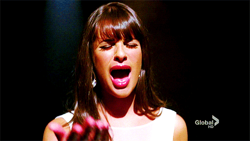 lea michele singing gif find share on giphy medium