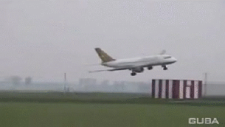 funny airplane landing on make a gif small