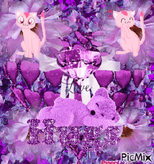 purple hearts flashingwith love purple bear hugs pink cat hugs small