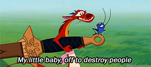 there goes my little baby off to destroy china mushu mulan disney small