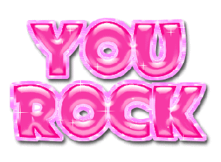 you rock pink glitter small