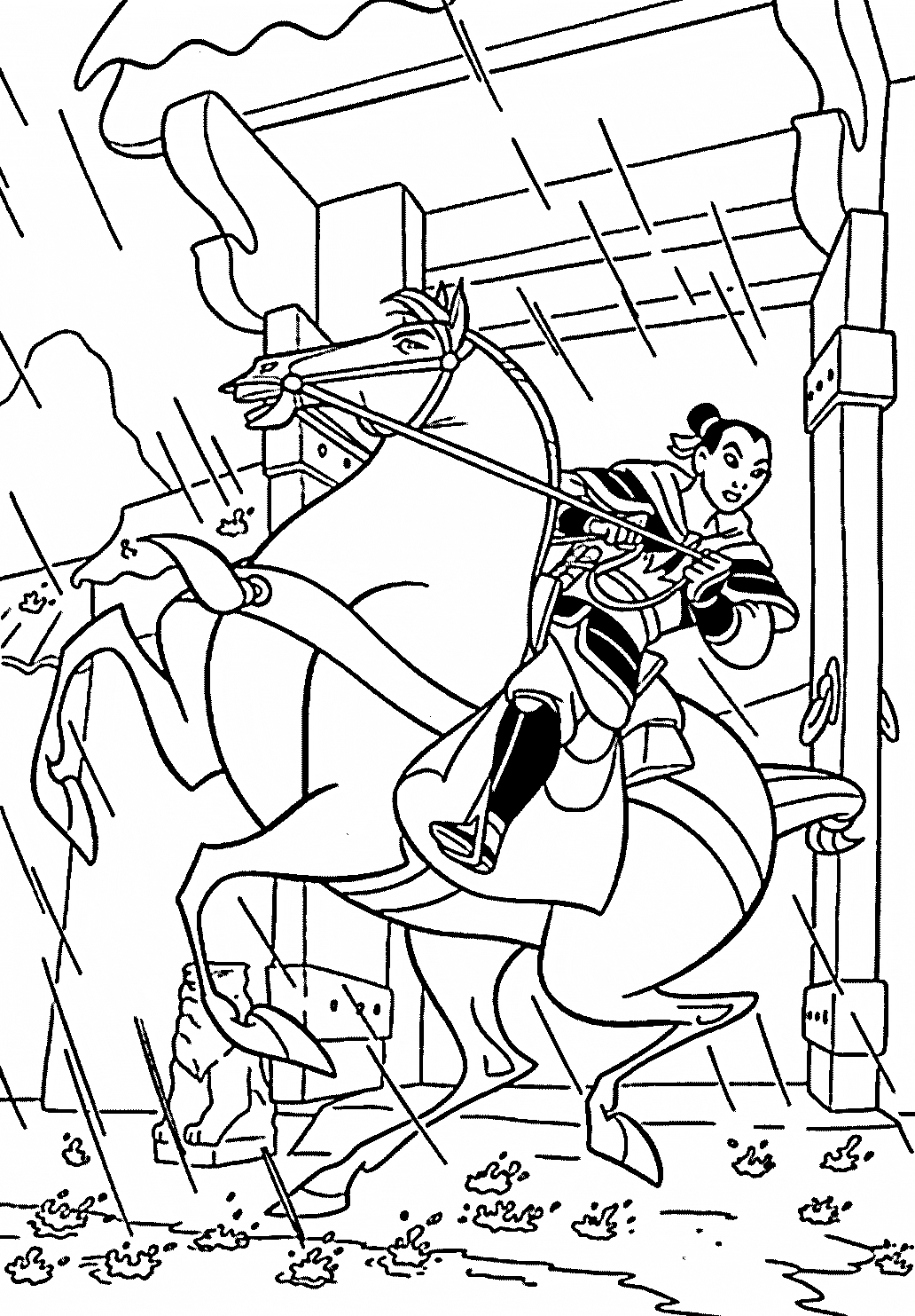 mulan warrior coloring pages for kids printable free coloring small
