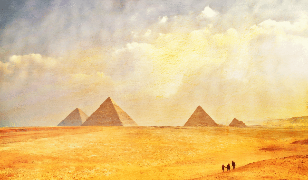 the ancient winds of egypt slowly erode the pyramids like stone small