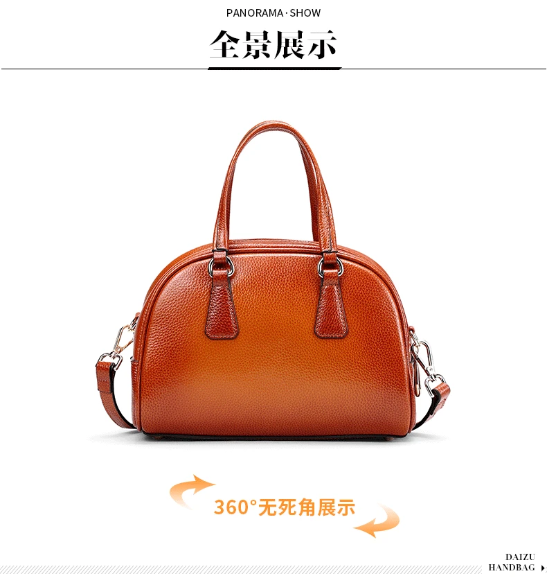 2017 summer brown genuine leather women handbag vintage cow leather small