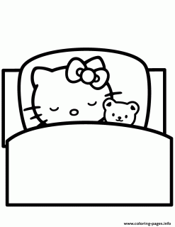 goodnight hello kitty coloring pages printable small