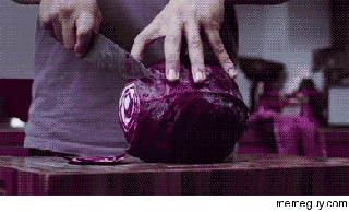 im sorry this was too cool to not repost purple cabbage being cut i small