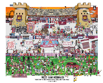 the history of west ham united football club poster cartoon drawings