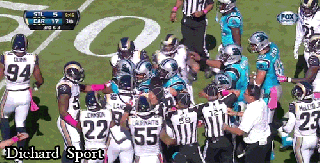 fight breaks out in panthers rams game chris long ejected