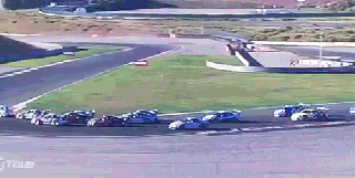 insane race car crash ends with one porsche sitting on the small