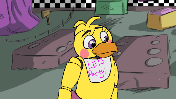 i m not creative toy chica showing old chica her trick sadly old small