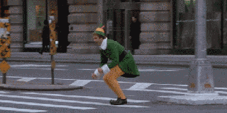gif christmas winter funny holiday happy elf buddy the elf hilarious perfect mistletoe crosswalk small