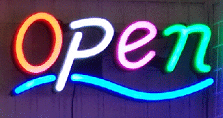 us open animated 21 x 9 led neon sign with hanging chain red small