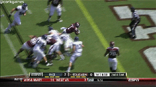 gif texas a m running back celebrated a touchdown by small